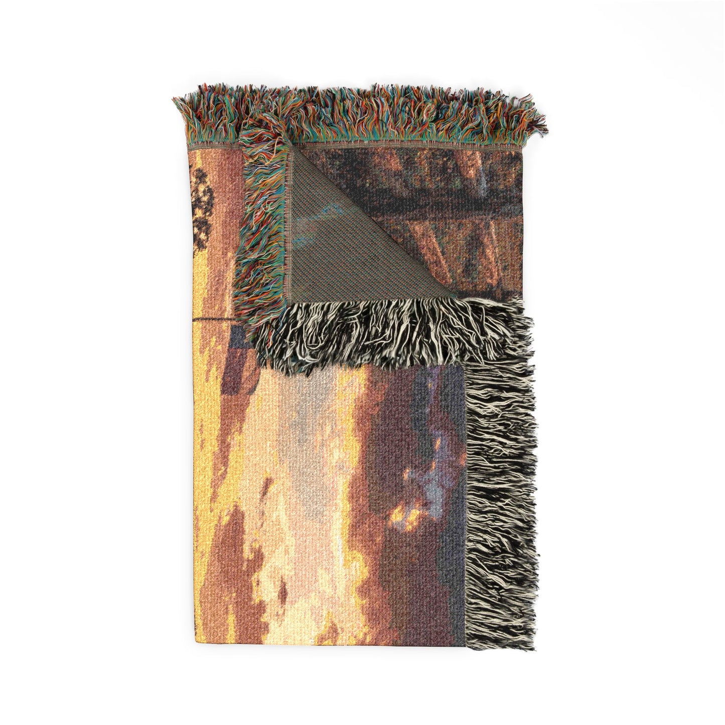 Sunrise Farm Landscape Woven Blanket | Inspirational Scripture Quote